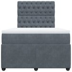 vidaXL Sommier à lattes de lit et matelas gris foncé 120x190cm velours