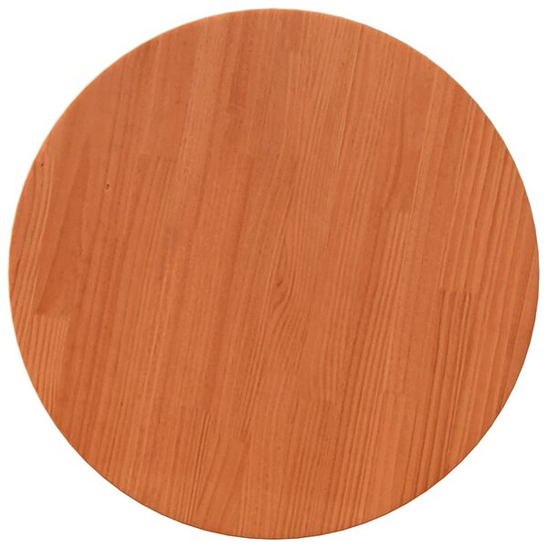 vidaXL Dessus de table rond cire marron Ø50x2 5 cm bois de pin massif