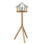 Esschert Design Mangeoire à oiseaux avec silo et toit rond Zinc