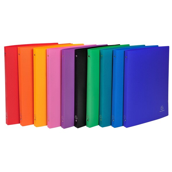 Classeur 4 Anneaux 15mm Polypropylène Opak - A4 - Couleurs Assorties - X 10 - Exacompta