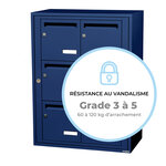 Bloc collectif leabox.com  2x3  grade 3  simple face  Intérieur  fixation murale  Bleu Saphir RAL 5003 finition brillante