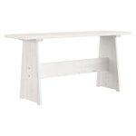 vidaXL Table à manger avec banc Blanc Bois de pin solide