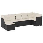vidaXL Salon de jardin 7 Pièces avec coussins noir résine tressée