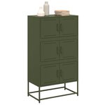 vidaXL Buffet vert olive 68 5x38 5x123 5 cm acier