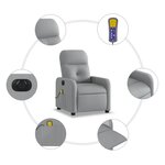 vidaXL Fauteuil de massage inclinable électrique gris clair tissu