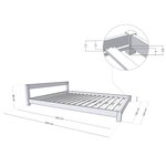 Lit double scandinave COMFY 160 x 200 blanc et naturel