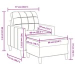 vidaXL Fauteuil avec repose-pied Bleu 60 cm Velours