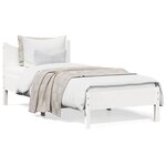 vidaXL Cadre de lit sans matelas blanc 90x190 cm bois de pin massif
