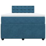 vidaXL Sommier à lattes de lit et matelas bleu 120x200 cm velours