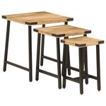 vidaXL Tables basses gigognes 3 Pièces bois massif de manguier et fer
