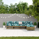 vidaXL Salon de jardin 5 Pièces avec coussins bois de pin imprégné