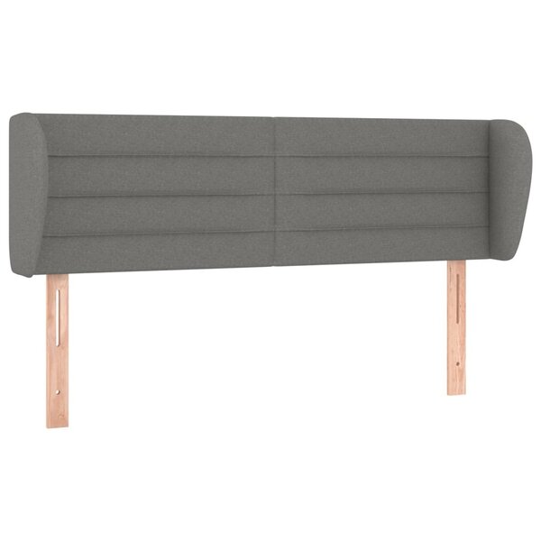 vidaXL Tête de lit avec oreilles Gris foncé 147x23x78/88 cm Tissu