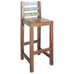vidaXL Tabourets de bar lot de 2 bois massif de récupération