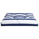 vidaXL Coussin de palette rayures bleues et blanches 70x70x12 cm tissu