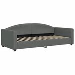 vidaXL Lit de jour avec gigogne et tiroirs gris foncé 90x190 cm tissu