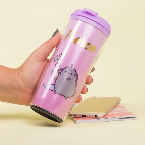 PUSHEEN Mug de voyage en plastique - Fierce