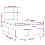 vidaXL Sommier à lattes de lit avec matelas Taupe 120x200 cm Tissu