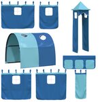vidaXL Lit mezzanine enfants avec tour bleu 90x200 cm bois pin massif