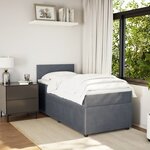 vidaXL Sommier à lattes de lit et matelas Gris foncé 90x190 cm Velours