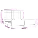 vidaXL Cadre de lit avec tête de lit Taupe 160x200 cm Tissu