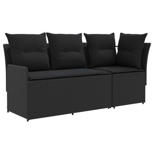 vidaXL 2 pc Sofa de jardin avec accoudoirs et sofa d'angle Rotin PE