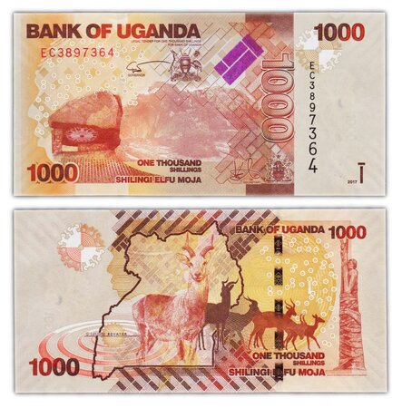 Billet de Collection 1000 shillings 2017 Ouganda - Neuf - p49e