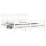 vidaXL Cadre de lit avec tête de lit blanc 200x200 cm bois massif