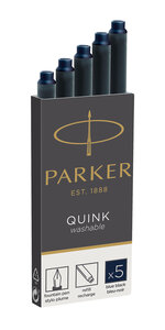 PARKER Quink 5 cartouches longues pour Stylo plume bleue/noire