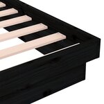 vidaXL Cadre de lit Noir Bois massif 200x200 cm