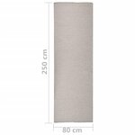 vidaXL Tapis à tissage plat d'extérieur 80x250 cm Taupe