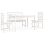 vidaXL Ensemble à manger de jardin 4 Pièces blanc bois massif de pin