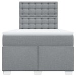 vidaXL Sommier à lattes de lit avec matelas Gris clair 120x200cm Tissu
