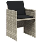 vidaXL Ensemble à manger de jardin 11Pièces avec coussins gris poly rotin