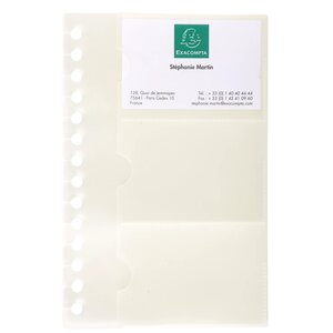 Recharge De 10 Pochettes Détachables Pour Porte Cartes De Visite Exactive® - 19x12 5cm - Cristal - X 5 - Exacompta