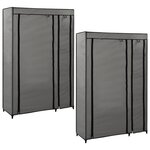 vidaXL Garde-robes pliables 2 Pièces Gris 110x45x175 cm Tissu