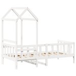 vidaXL Lit de jour avec toit blanc 90x190 cm bois de pin massif