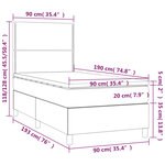 vidaXL Sommier à lattes de lit avec matelas Taupe 90x190 cm Tissu