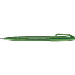 Stylo feutre Brush Sign Pen SES 15 vert olive x 10 PENTEL ARTS