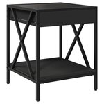 vidaXL Table de chevet avec LED infini noir 40x40x49 cm