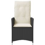 vidaXL Chaises inclinables de jardin lot de 2 et coussins noir rotin