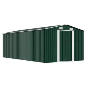 vidaXL Abri de jardin 257x489x181 cm Métal Vert
