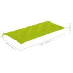 vidaXL Banc de jardin avec coussin 120 cm Bambou