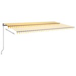 vidaXL Auvent automatique capteur de vent LED 600x350cm Jaune et blanc