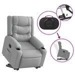 vidaXL Fauteuil inclinable électrique gris clair tissu