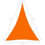 Vidaxl voile de parasol tissu oxford triangulaire 3x4x4 m orange