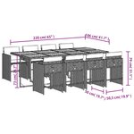 vidaXL Ensemble à manger de jardin et coussins 9 Pièces beige Poly rotin