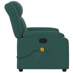 vidaXL Fauteuil de massage inclinable Vert foncé Tissu