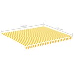 vidaXL Tissu de remplacement pour auvent Jaune et blanc 4x3 5 m