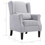 vidaXL Fauteuil gris clair tissu