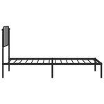 vidaXL Cadre de lit métal avec tête de lit noir 90x200 cm